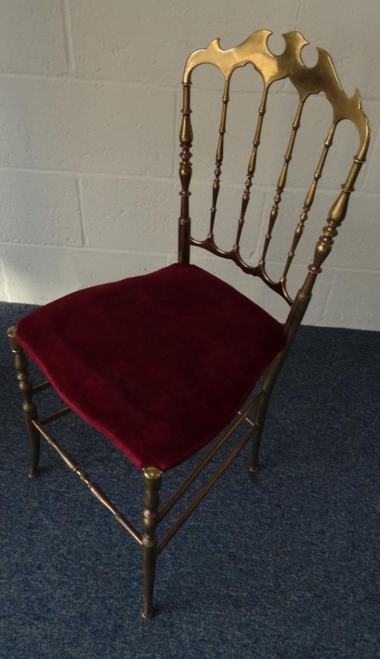 Chiavari 1950s brass chair : For Condition Reports please visit www.eastbourneauction.com - Image 3 of 4