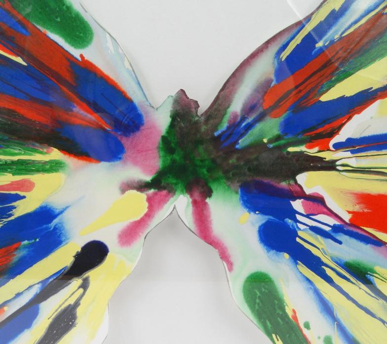 CATALOGUE Amendment -Damien Hirst watercolour cut paper - Butterfly, mounted and framed, 61cm x 44cm - Image 5 of 8