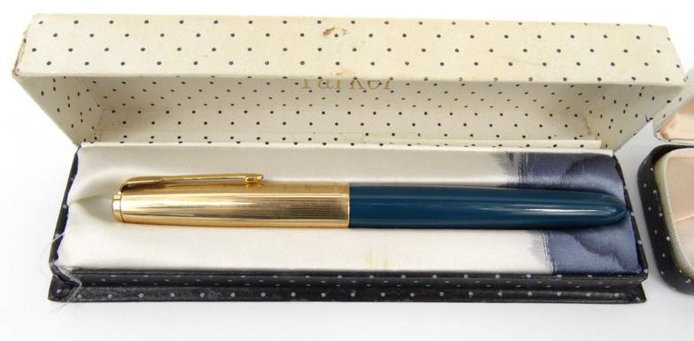 Boxed Parker 61 fountain pen, together with a similar boxed Parker fountain pen : For Condition