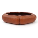 Oriental Chinese Zing Sha clay ware planter , character marks to base, 24cm wide : For Condition