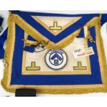 Case of Masonic items including sashes, silver enamel founder jewel for W. Bro. G.D.H. Smart, pin