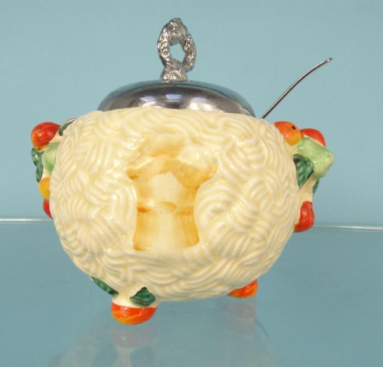 Clarice Cliff Celtic Harvest patterned preserve jar : For Condition Reports please visit www.