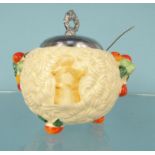 Clarice Cliff Celtic Harvest patterned preserve jar : For Condition Reports please visit www.