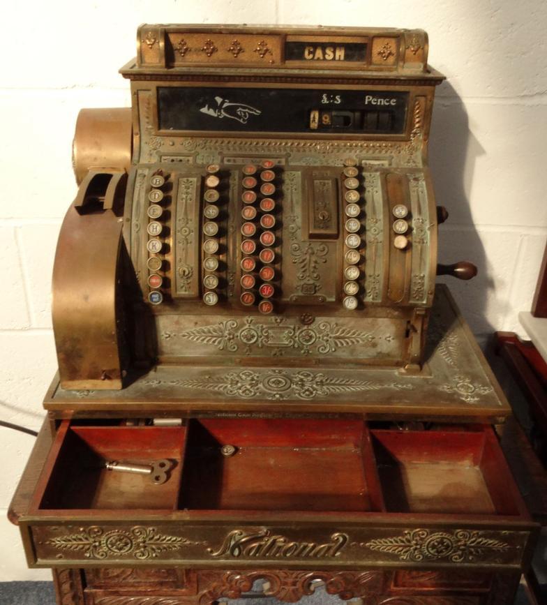 Antique National Cash Register brass till, marked Dayton, Ohio, USA, 52cm high x 59cm wide : For - Image 12 of 14