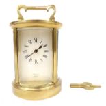 Huber London cylindrical brass carriage clock : For Condition Reports please visit www.