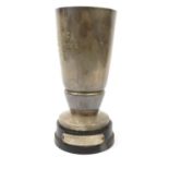 Football interest U.R.B.S.F.A silver presentation trophy given to Mister E Churchill ( Churchill