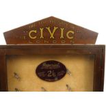 Advertising interest wooden pipe display case - The Civic Company, London, 67cm high : For Condition