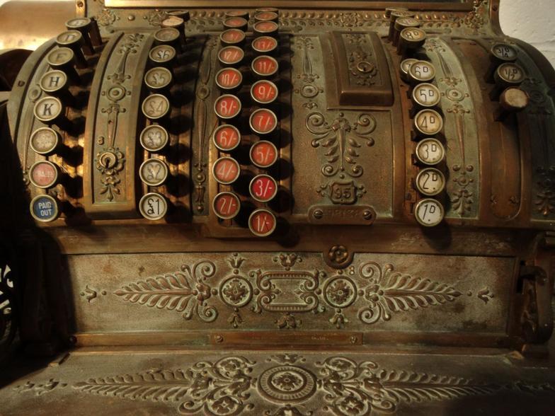 Antique National Cash Register brass till, marked Dayton, Ohio, USA, 52cm high x 59cm wide : For - Image 8 of 14