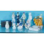 Collectable china figures including Spode, Royal Doulton and Lladro examples : For Condition Reports