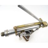 Brass and metal surveyor's level, 34cm long : For Condition Reports please visit www.