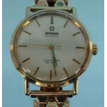 Omega Seamaster De Ville 9ct gold gentleman's automatic wristwatch with 9ct gold strap, 3.5cm