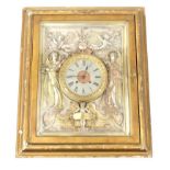 Rare Victorian Elkington Co table easel clock, decorated with silver plated ladies and cherubs in