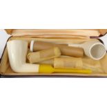 Selection of boxed and cased Dunhill and other smoking pipes, the largest 17cm long : For