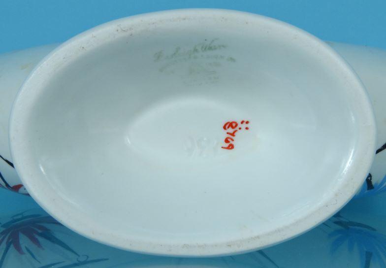 Burleigh ware Art Deco fruit bowl hand painted with figures, 28.5cm long : For Condition Reports - Image 3 of 3