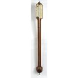 Victorian mahogany stick barometer with ivory dial - Gibbs of Bristol, 92cm long : For Condition
