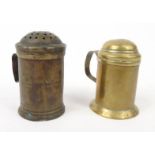 Two Victorian brass sifters, the larger 7.5cm high : For Condition Reports please visit www.