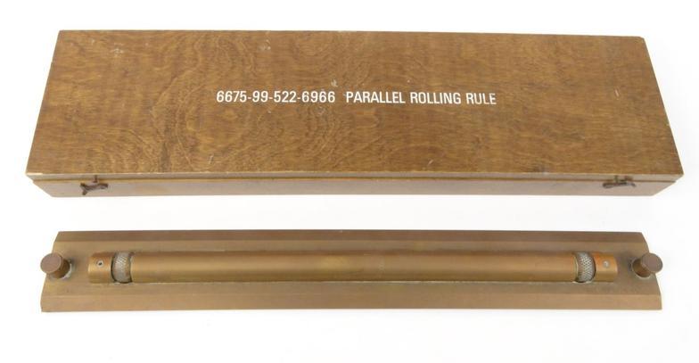 Boxed brass parallel ruler, 45cm long : For Condition Reports please visit www.eastbourneauction.