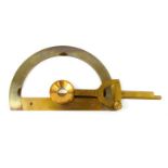 Mahogany cased brass protractor, Elliott Brothers London, 24cm wide : For Condition Reports please