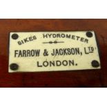 Boxed Sikes hydrometer - Farrow & Jackson Ltd, London, with ivory thermometer for L. Cassell & Co,