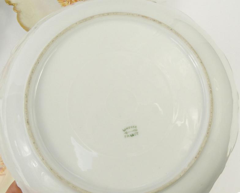 Six hand painted Limoges china dishes, the largest 26cm long : For Condition Reports please visit - Image 3 of 4