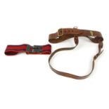 Two military interest officer's belts : For Condition Reports please visit www.eastbourneauction.