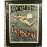 Alcazar d'Ete coloured poster - Ateliers Choubrac a colombes, Seine Lae'Rogyne, mounted and