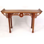 Oriental hardwood console table, 86cm high x 135cm long x 37cm deep : For Condition Reports please