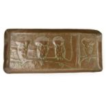 Arts and Crafts style copper pin tray decorated with owls, 20cm wide : For Condition Reports