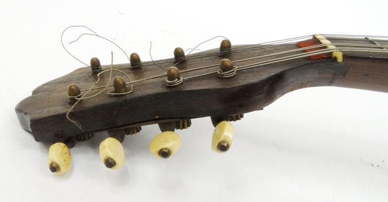 Old wooden mandolin, bearing a Stridente Napoli paper label 'Fabrica di Mandolini Via Antonio, 22' : - Image 5 of 10