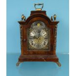 Small walnut cased mantel clock, 21cm high : For Condition Reports please visit www.