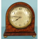 John Nix Eastbourne walnut mantel clock, 14cm high : For Condition Reports please visit www.