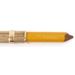 S. Mordan & Co 9ct gold propelling pencil, 7cm long : For Condition Reports please visit www.