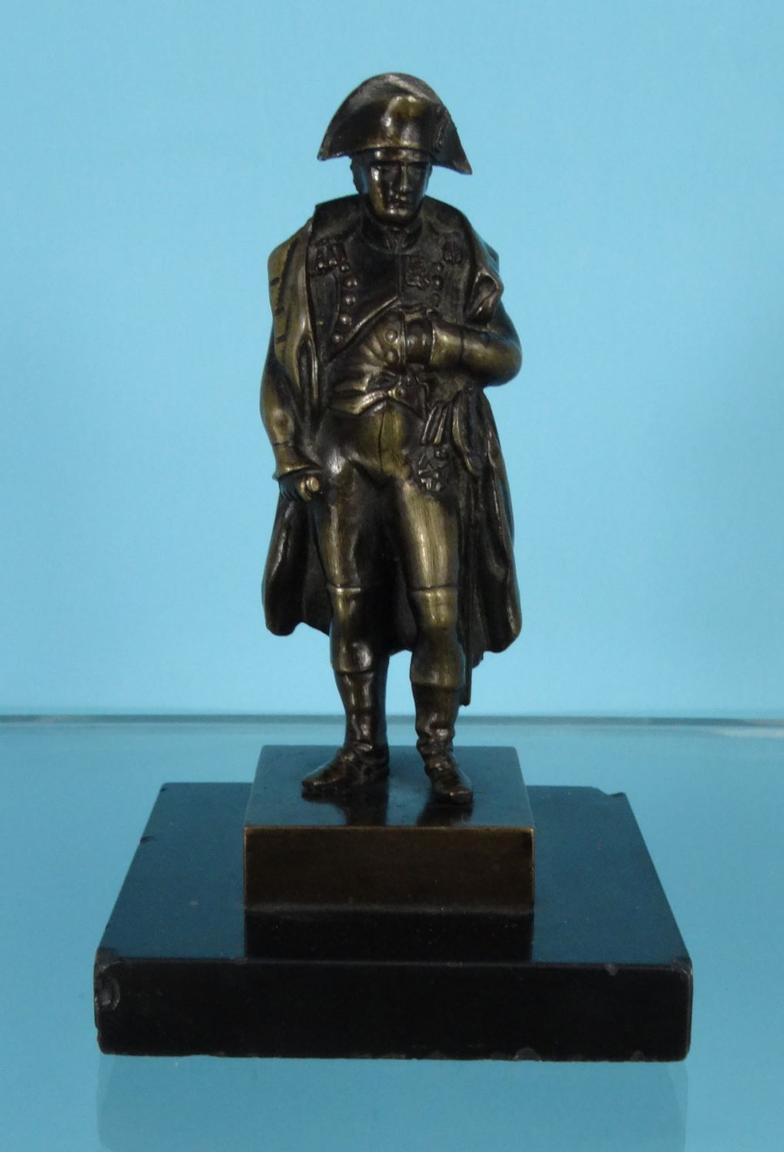 Bronzed figure of Napoleon, 12cm high : For Condition Reports please visit www.eastbourneauction.