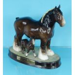 Beswick China horse group - Horses Great And Small, 24cm high : For Condition Reports please visit