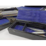 Victorian tooled leather travelling writing set by Schafer, Piccadilly London, the case 20cm in