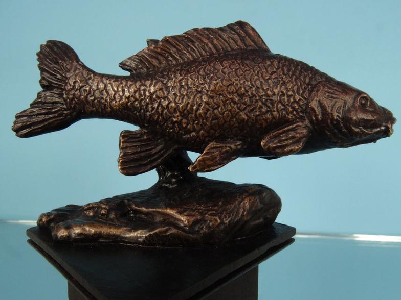 Bronzed carp trophy, 13cm high : For Condition Reports please visit www.eastbourneauction.com - Image 5 of 9