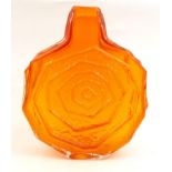 Large Whitefriars tangerine glass banjo vase, 32cm high : For Condition Reports please visit www.