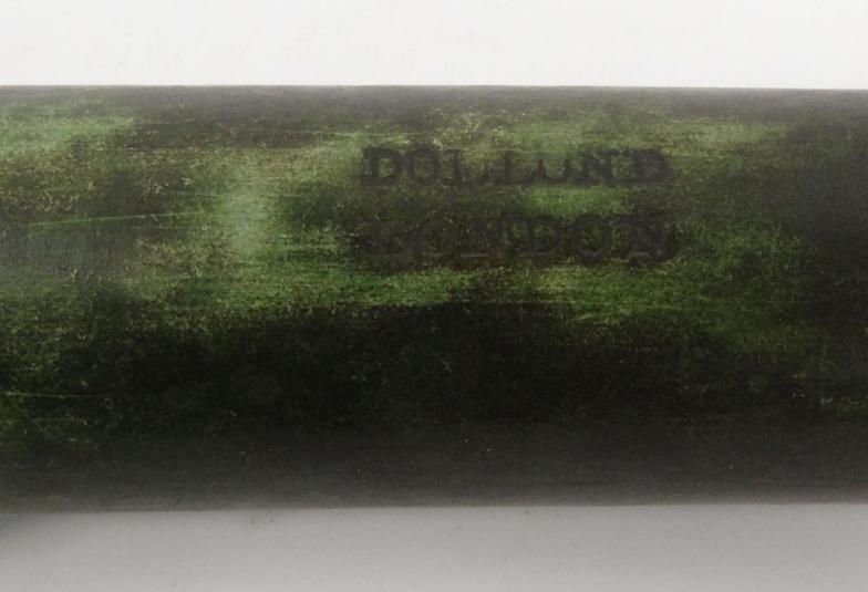 Victorian Dolland of London brass three drawer telescope with shagreen grip, 26cm long when closed : - Image 2 of 3