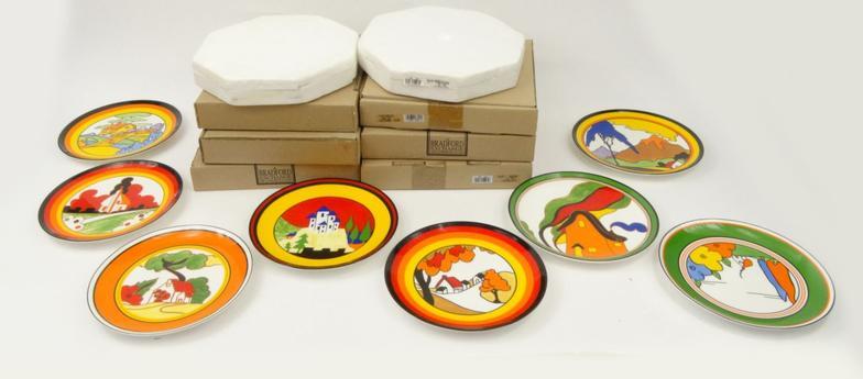 Eight Wedgwood Clarice Cliff limited edition plates : For Condition Reports please visit www.