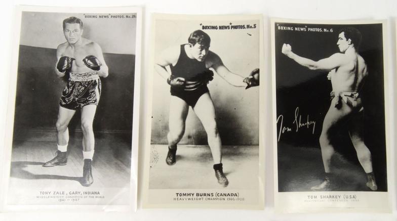Selection of photographic Boxing News photographs with various world boxers including Jack Dempsey :