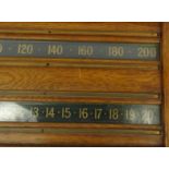 Oak E. Riley & Sons snooker scoreboard, 90cm wide : For Condition Reports please visit www.