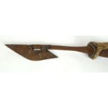 19th Century whaling harpoon with wooden shaft, 123cm long : For Condition Reports please visit