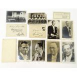 Selection of autographed black and white postcards including Big Band Leader Billy Cotton, Henry