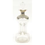 Silver mounted glass decanter, Birmingham 1912-13, 31cm high : For Condition Reports please visit