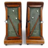 Pair of novelty billiard interest wooden oak book ends, 18cm high : For Condition Reports please