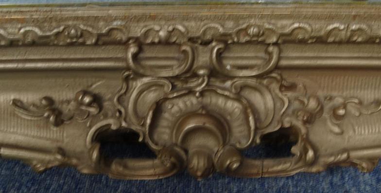 Large ornate gilt wood bevel edged mirror, 125cm long x 104cm high : For Condition Reports please - Image 4 of 5
