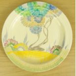 Unmarked Clarice Cliff plate : For Condition Reports please visit www.eastbourneauction.com