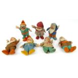 Seven Chad Valley felt and cloth Snow Whites dwarves, each 16cm high : For Condition Reports