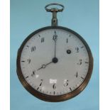 Gentleman's silver fusée pocket watch, the dase marked DH, 5.5cm diameter, approximate weight 98.