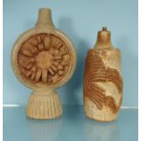 Two Bernard Rooke Studio Pottery lamp bases, the larger 32cm high : For Condition Reports please
